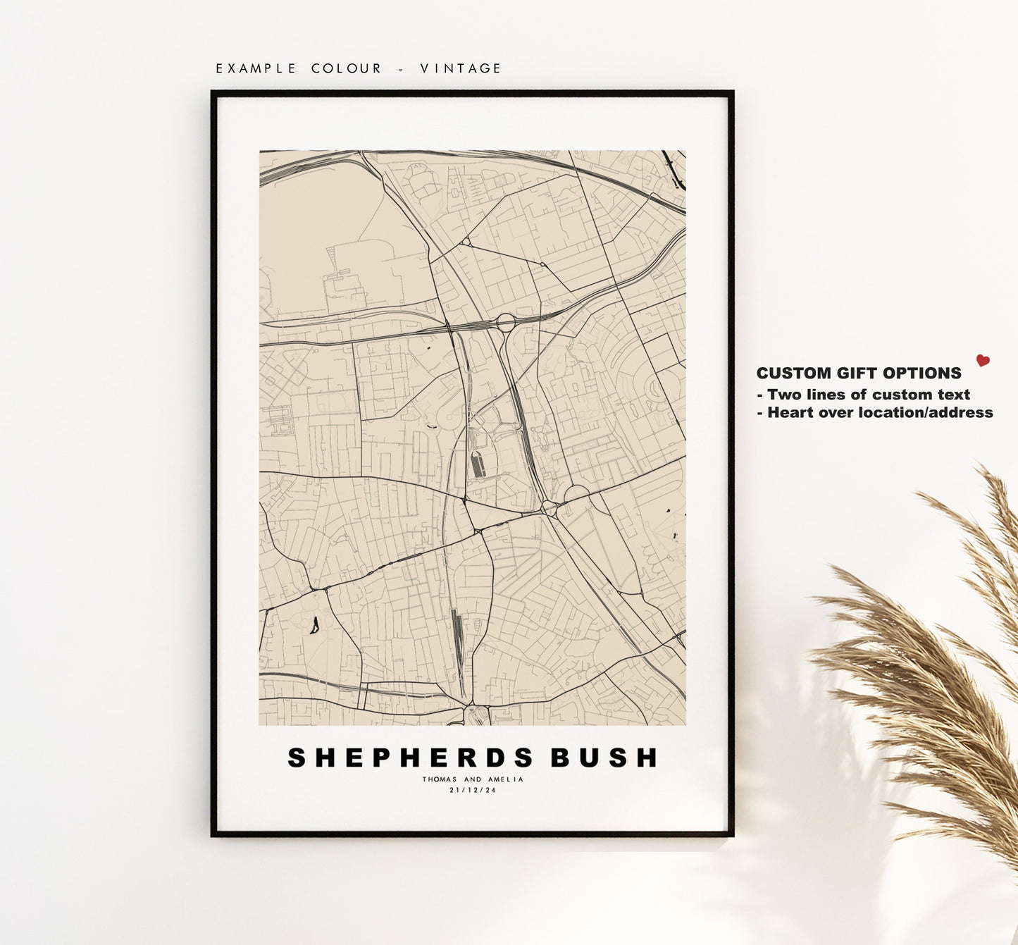 Shepherds Bush Map Print - Minimalist City Map Poster - Map Art - London, UK - Shepherds Bush Print - Poster - Different Colours Available