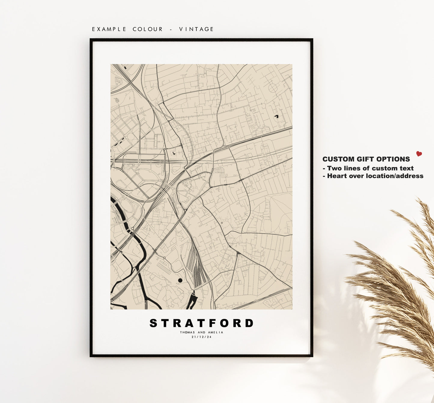 Stratford Map Print - Minimalist City Map Poster - Map Art - London, UK - Stratford Print - Stratford Poster - Different Colours Available