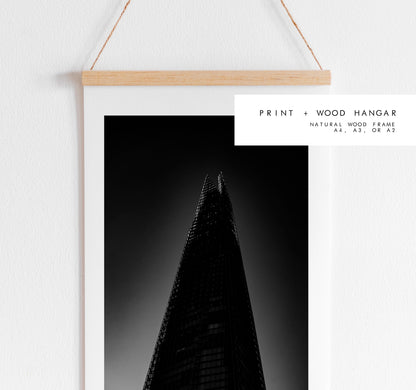 The Shard - London Photography Print - Fine Art Photography - London Print - Poster - Wall Art - Black and White - Monochrome - Skyscraper