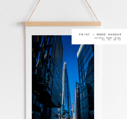 Modern London Print - London Photography Print - Fine Art Photography - London Print - Poster - Wall Art - Shard - Shard London - Blue