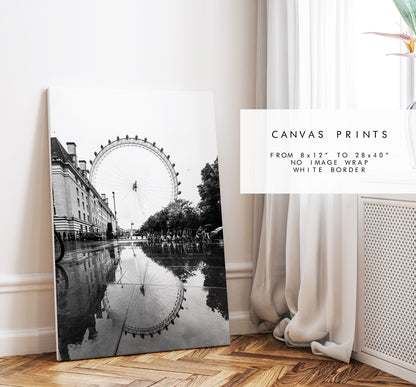 London Eye Print - London Photography Print - Fine Art Photography - London Print - Poster - Wall Art - London Print Black and White