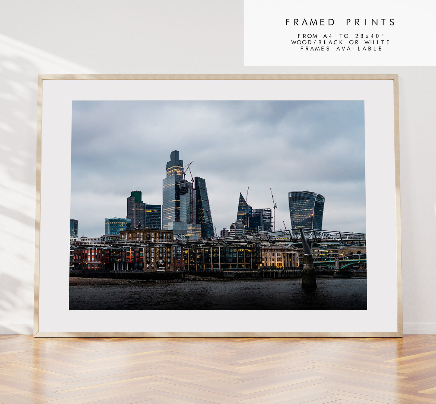 London Skyline - London Photography Print - Fine Art Photography - London Print - Poster - Wall Art - City of London - Skyscrapers - Night