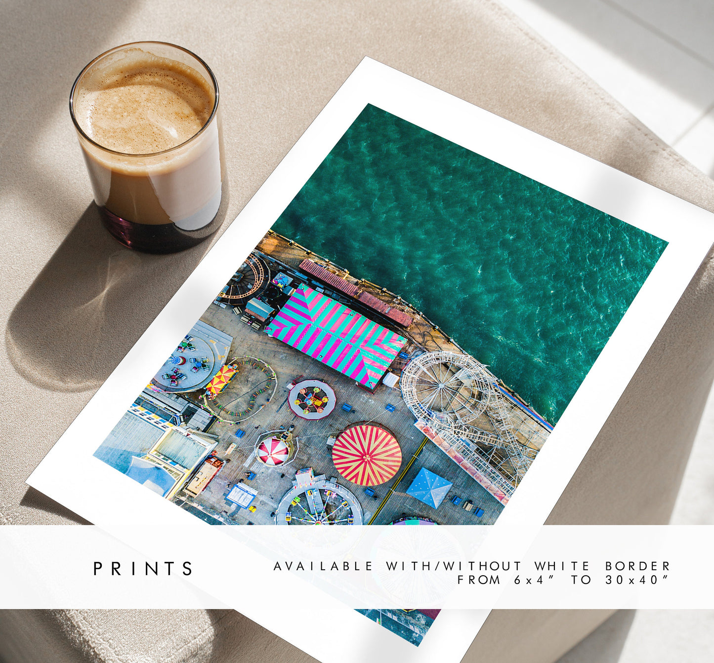 Clarence Pier - Photography Print - Portsmouth and Southsea Prints - Wall Art -  Frame and Canvas Options - Portrait - Aerial