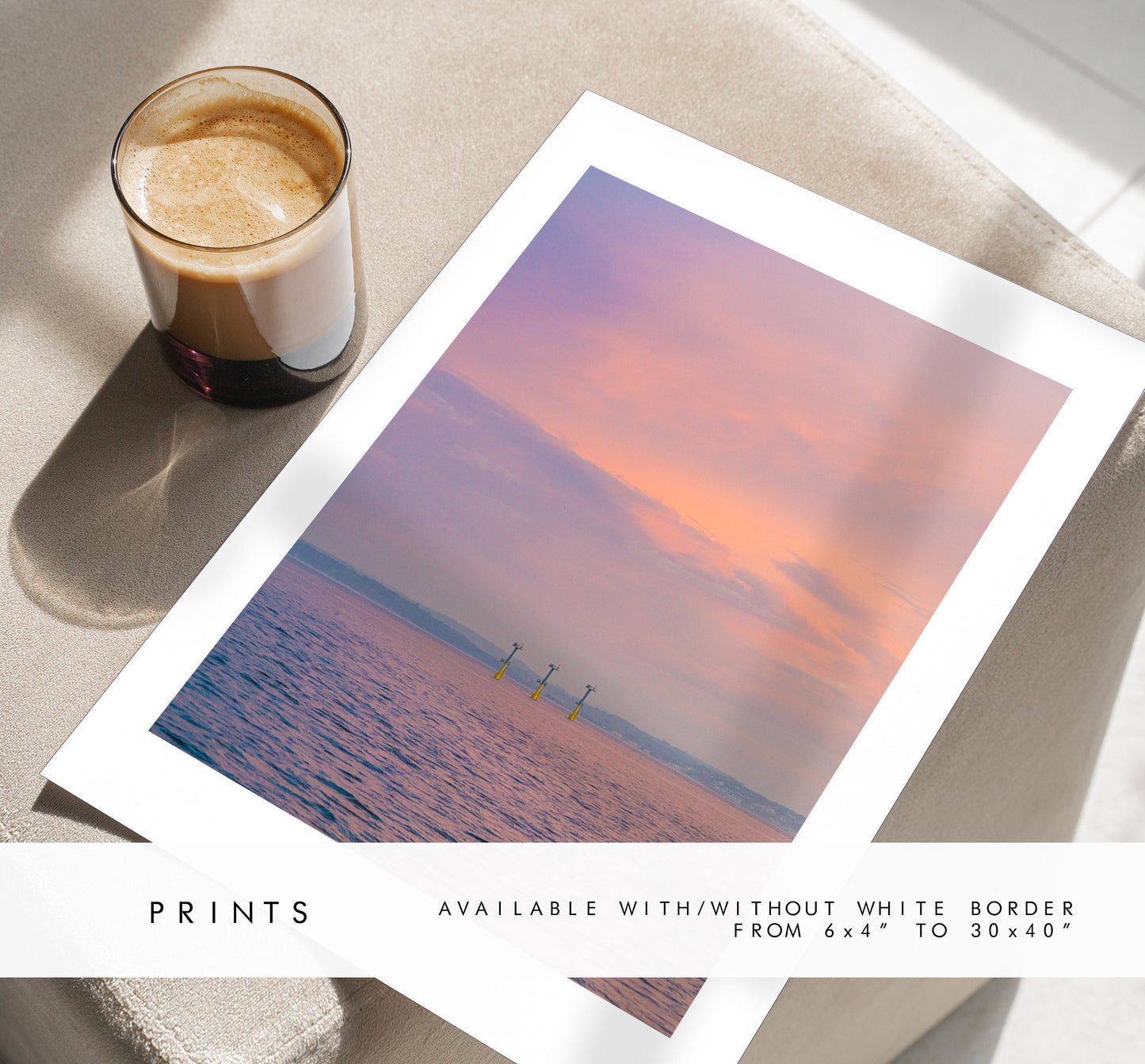 Solent Sunset - Photography Print - Portsmouth and Southsea Prints - Wall Art -  Frame and Canvas Options - Portrait