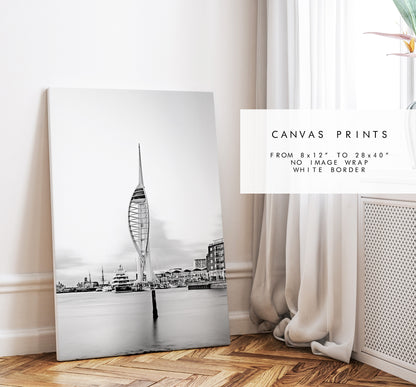 Spinnaker Tower - Photography Print - Portsmouth and Southsea Prints - Wall Art -  Frame and Canvas Options - Portrait - BW