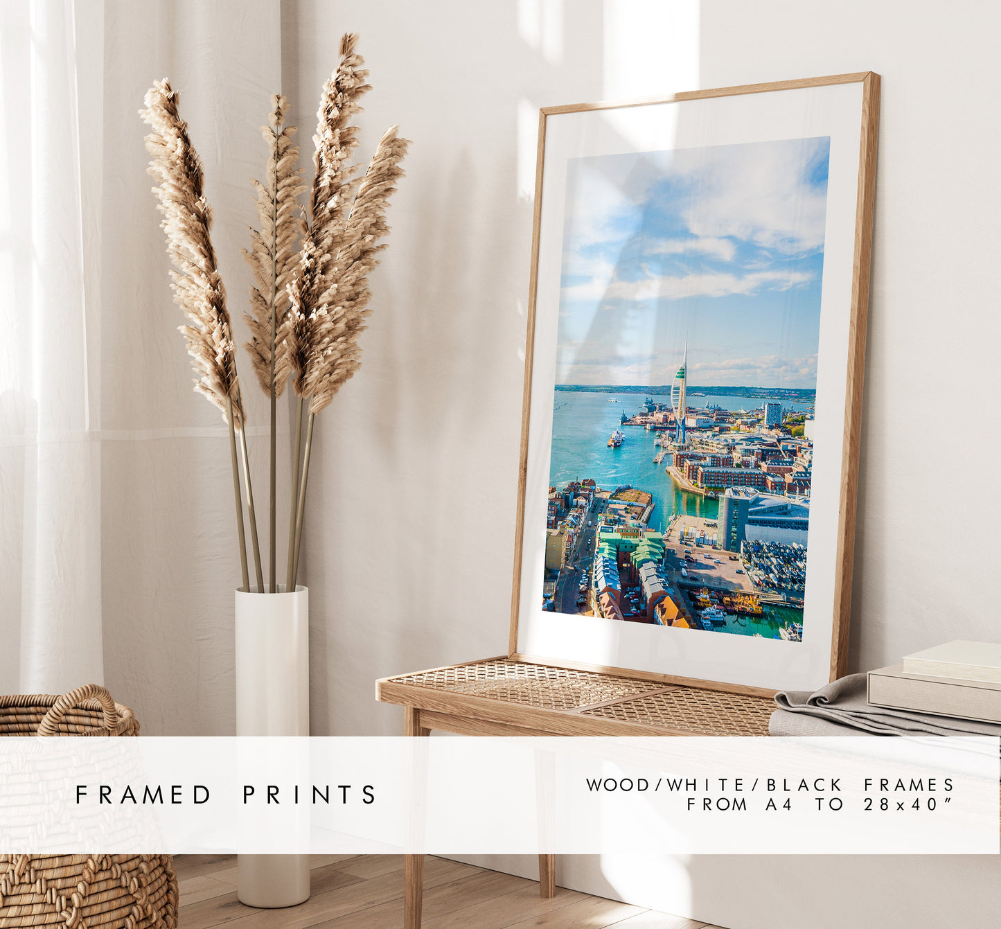 Portsmouth Print -  Photography Print - Portsmouth and Southsea Prints - Wall Art -  Frame and Canvas Options - Portrait - Aerial