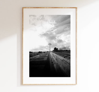 Eastney Promenade - Photography Print - Portsmouth and Southsea Prints - Wall Art -  Frame and Canvas Options - Portrait - BW