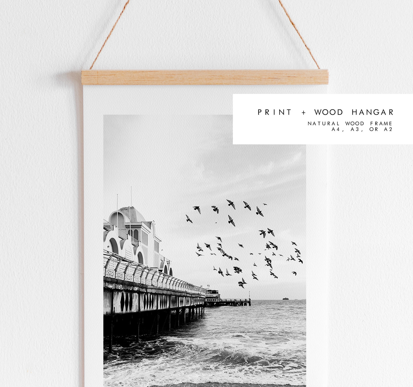 South Parade Pier - Photography Print - Portsmouth and Southsea Prints - Wall Art -  Frame and Canvas Options - Portrait - BW