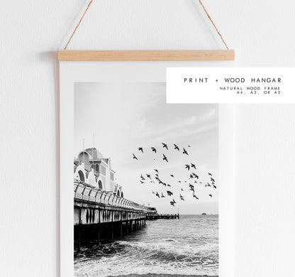 South Parade Pier - Photography Print - Portsmouth and Southsea Prints - Wall Art -  Frame and Canvas Options - Portrait - BW