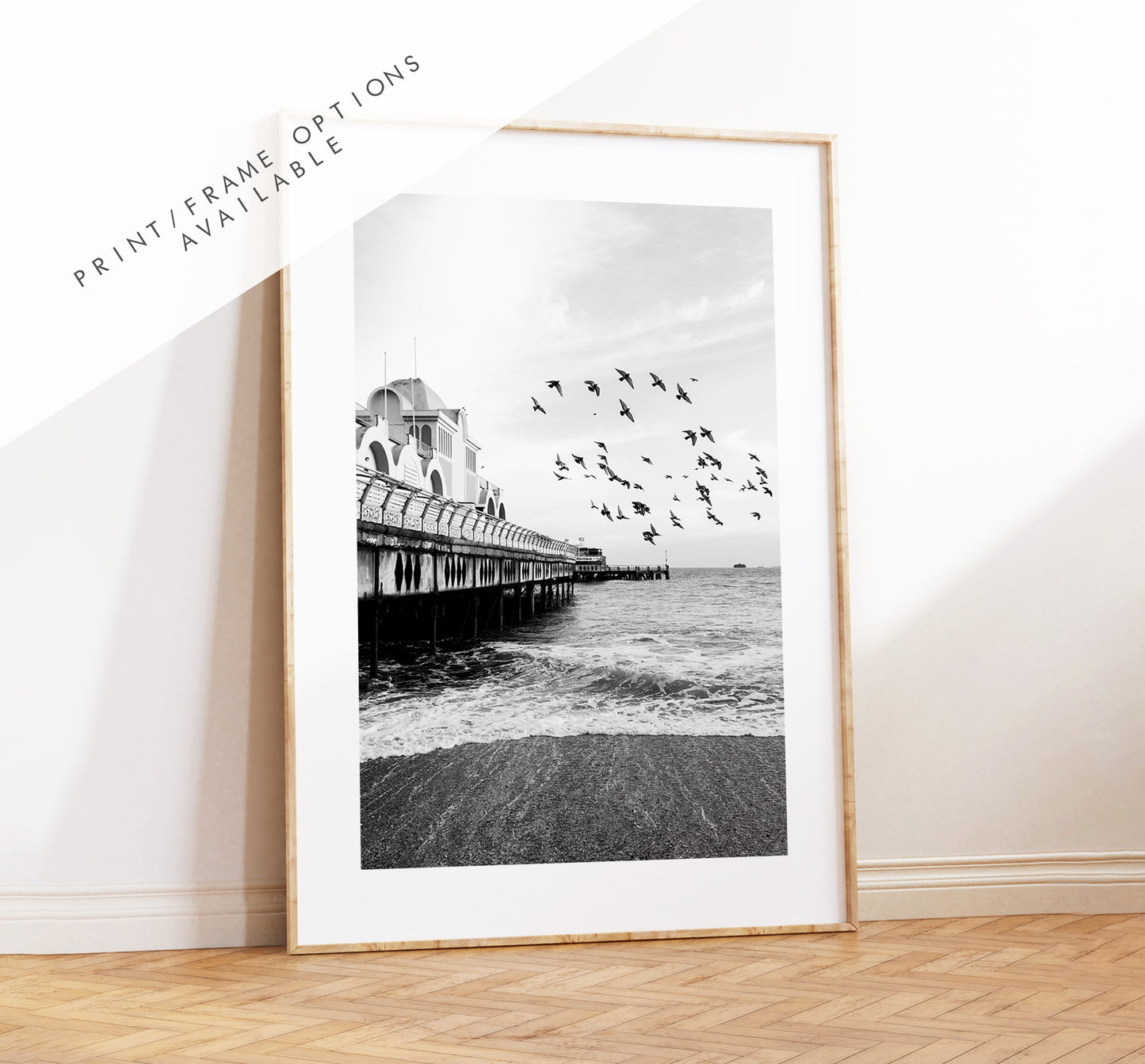 South Parade Pier - Photography Print - Portsmouth and Southsea Prints - Wall Art -  Frame and Canvas Options - Portrait - BW