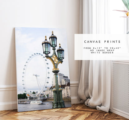 London Eye - London Photography Print - Fine Art Photography - London Print - Poster - Wall Art - UK - Minimalist - Modern - Streetlamp