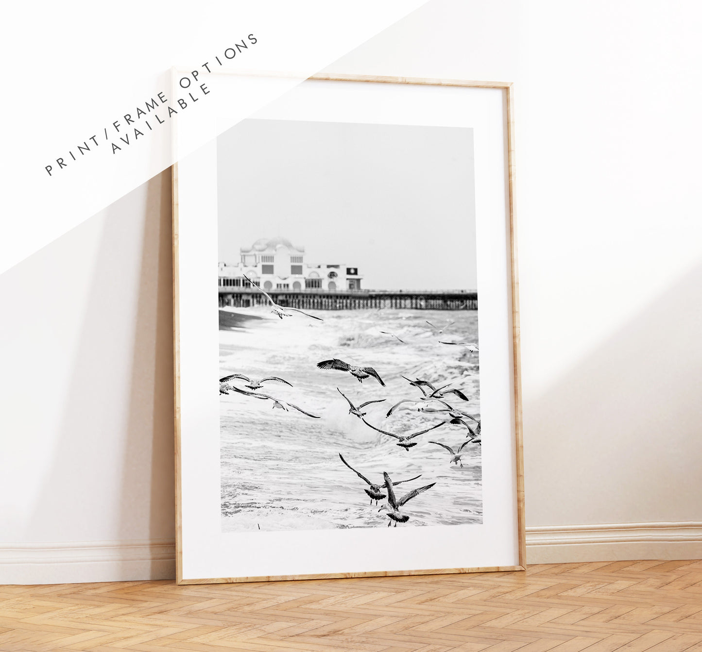 Seagulls in the Storm - Photography Print - Portsmouth and Southsea Prints - Wall Art -  Frame and Canvas Options - Portrait - BW