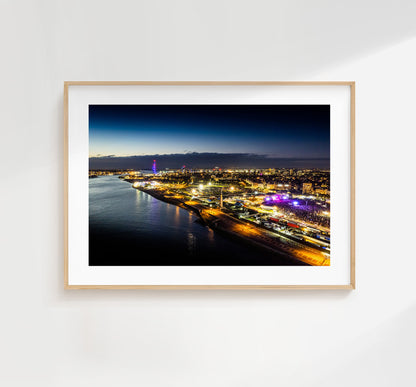 Portsmouth Nightscape - Photography Print - Portsmouth and Southsea Prints - Wall Art -  Frame and Canvas Options - Landscape - Aerial