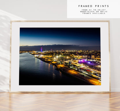 Portsmouth Nightscape - Photography Print - Portsmouth and Southsea Prints - Wall Art -  Frame and Canvas Options - Landscape - Aerial