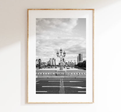 London Monochrome Print - London Photography Print - Fine Art Photography - London Print - Poster - Wall Art - Westminster Bridge - London