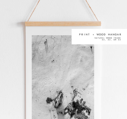 Sólheimasandur - Iceland Photography Print - Iceland Wall Art - Iceland Poster - Aerial Photography - Black and White Photography - Plane