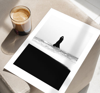 Reynisfjara - Iceland Photography Print - Iceland Wall Art - Iceland Poster - Black and White Photography - Minimalist - Black Sand Beach