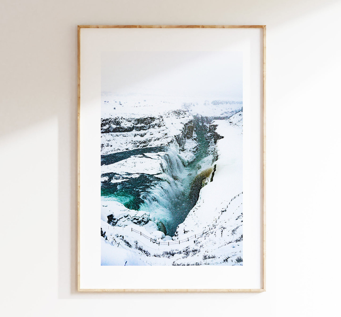 Gullfoss Waterfall - Iceland Photography Print - Iceland Wall Art - Iceland Poster - Frozen Landscape - Iceland Waterfalls - Landscape