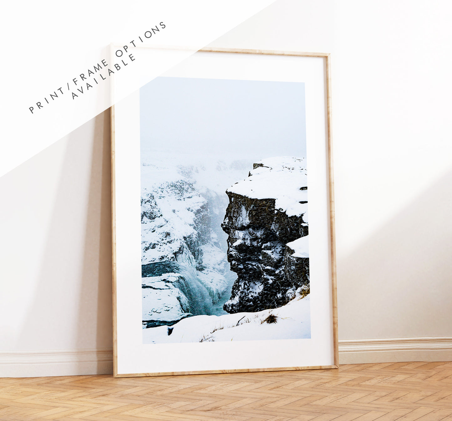 Gullfoss Waterfall - Iceland Photography Print - Iceland Wall Art - Iceland Poster - Gullfoss - Iceland Waterfall - Winter - Golden Circle