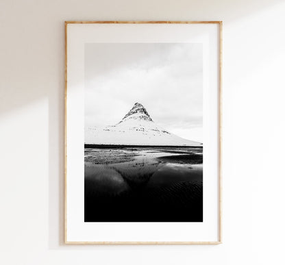 Kirkjufell - Iceland Photography Print - Iceland Wall Art - Iceland Poster - Black and White Photography - kirkjufell Print - Mountain