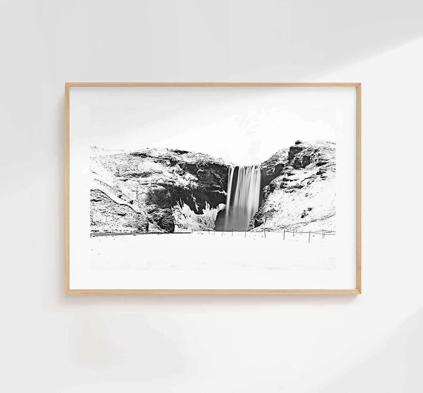 Skogafoss Waterfall - Iceland Photography Print - Iceland Wall Art - Iceland Poster - Black and White Photography - Landscape - Waterfalls