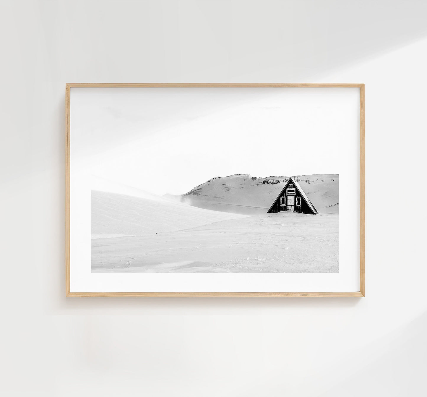 Iceland Print - Iceland Photography Print - Iceland Wall Art - Iceland Poster - Black and White Photography - Landscape - Cabin - House