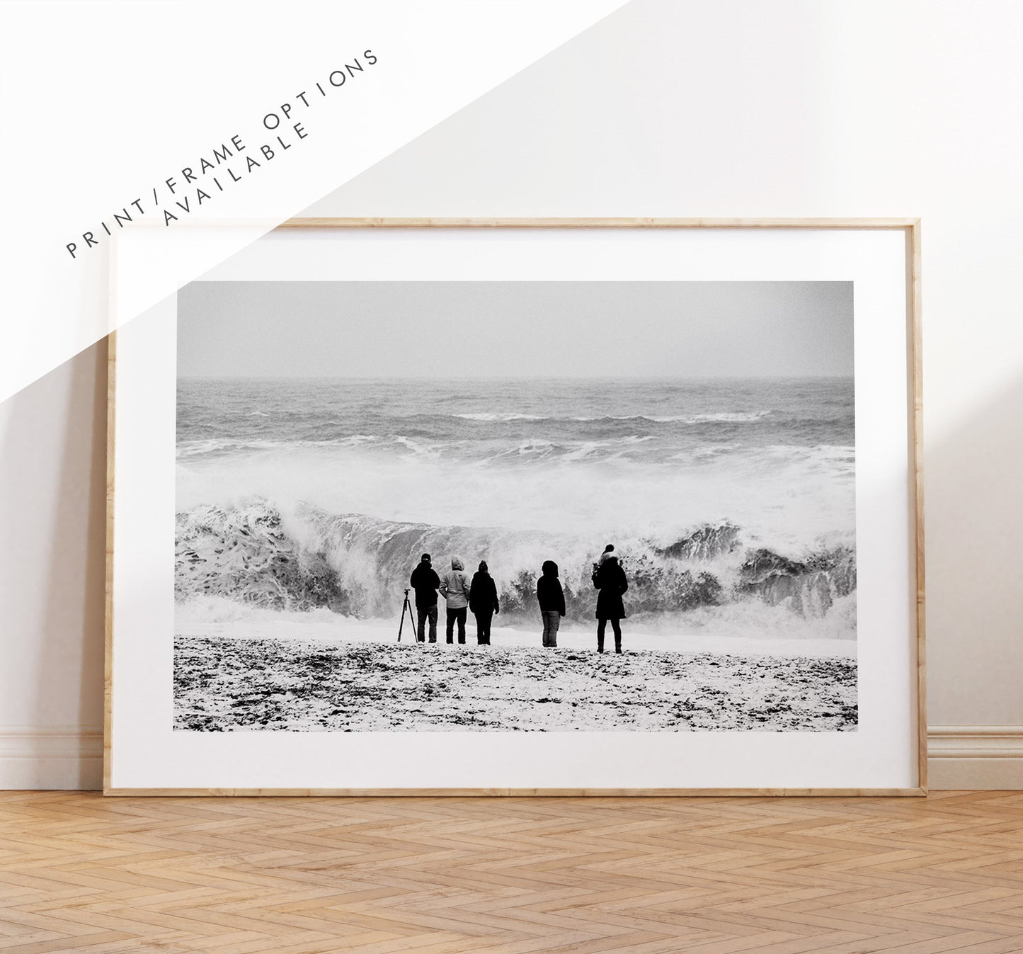 Stormy Seas - Iceland Photography Print - Iceland Wall Art - Iceland Poster - Black and White Photography - Landscape - People - Seascape