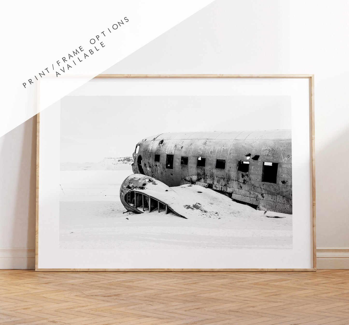 Solheimasandur Print - Iceland Photography Print - Iceland Wall Art - Iceland Poster - Black and White Photography - Landscape - Plane Crash