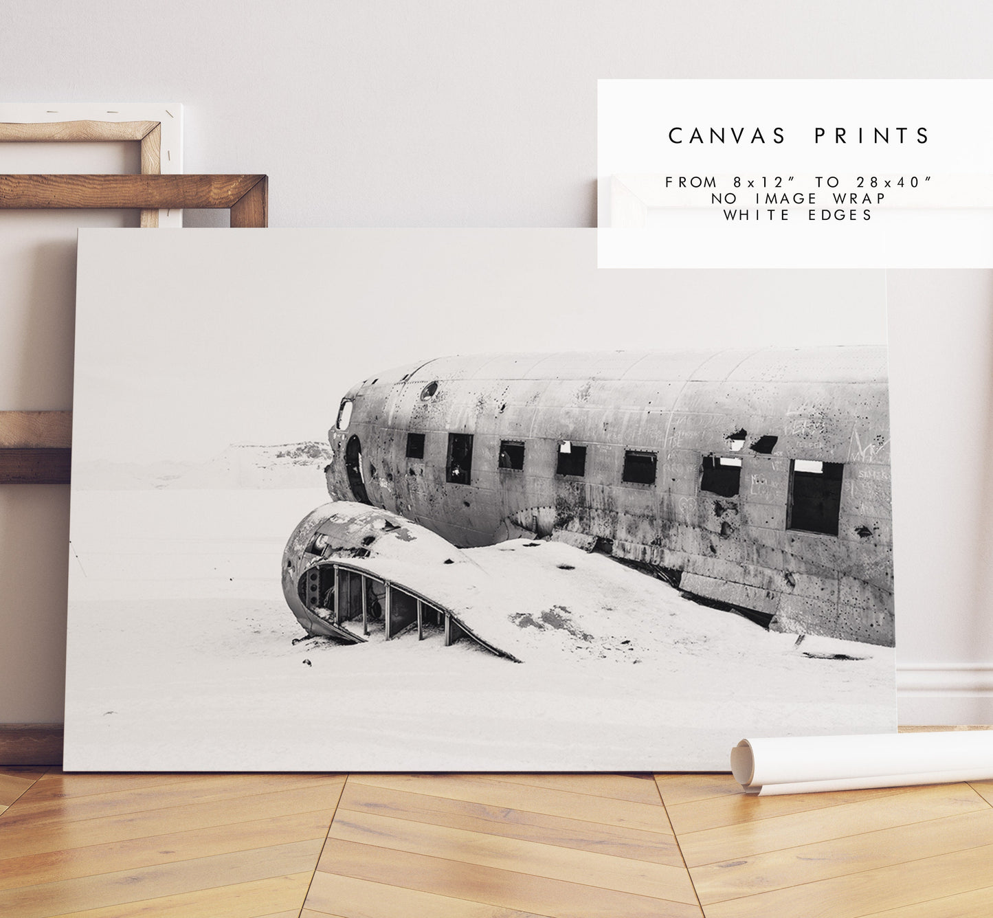 Solheimasandur Print - Iceland Photography Print - Iceland Wall Art - Iceland Poster - Black and White Photography - Landscape - Plane Crash