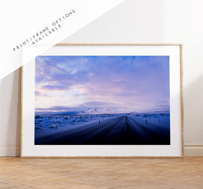 Iceland Sunset - Iceland Photography Print - Iceland Wall Art - Iceland Poster - Landscape - Mountain Landscape - Icelandic Sunset - Pink