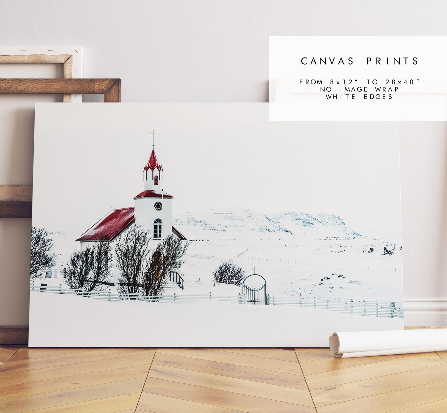 Icelandic Church - Iceland Photography Print - Iceland Wall Art - Iceland Poster - Landscape - Iceland Print - Contemporary - Winter - Snow