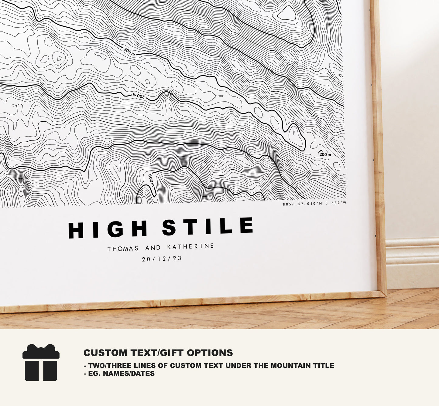 High Stile Print - Contour Map -  High Stile Lake District Map - Lake District - Topographic Map - Print - Poster - Wall Art - Topography