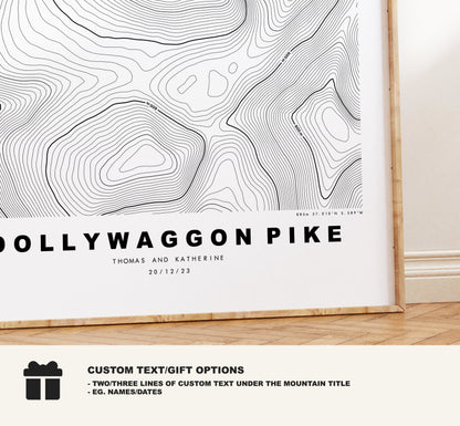 Dollywaggon Pike Print - Contour Map -  Dollywagon Lake District Map - Lake District - Topographic Map - Print - Poster - Wall Art