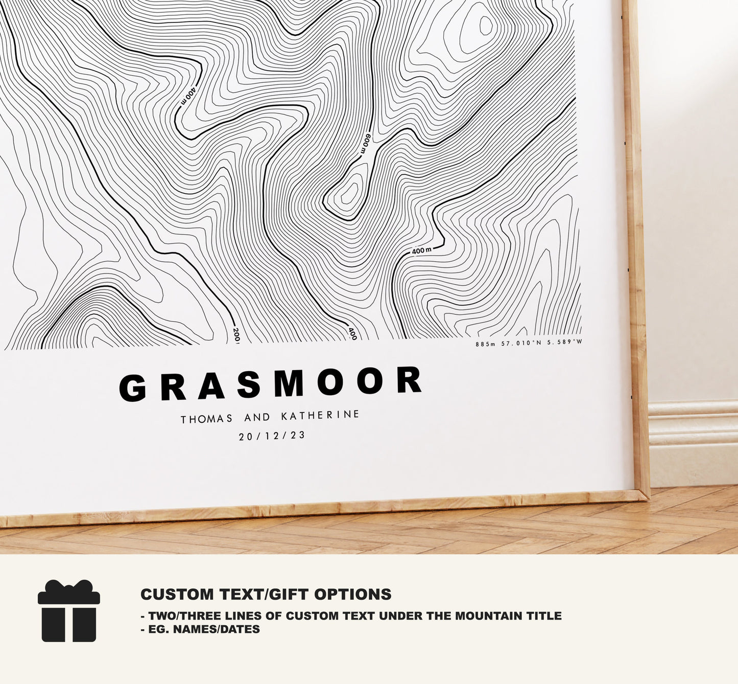 Grasmoor Print - Contour Map -  Grasmoor Lake District Map - Lake District - Topographic Map - Print - Poster - Wall Art - Topography