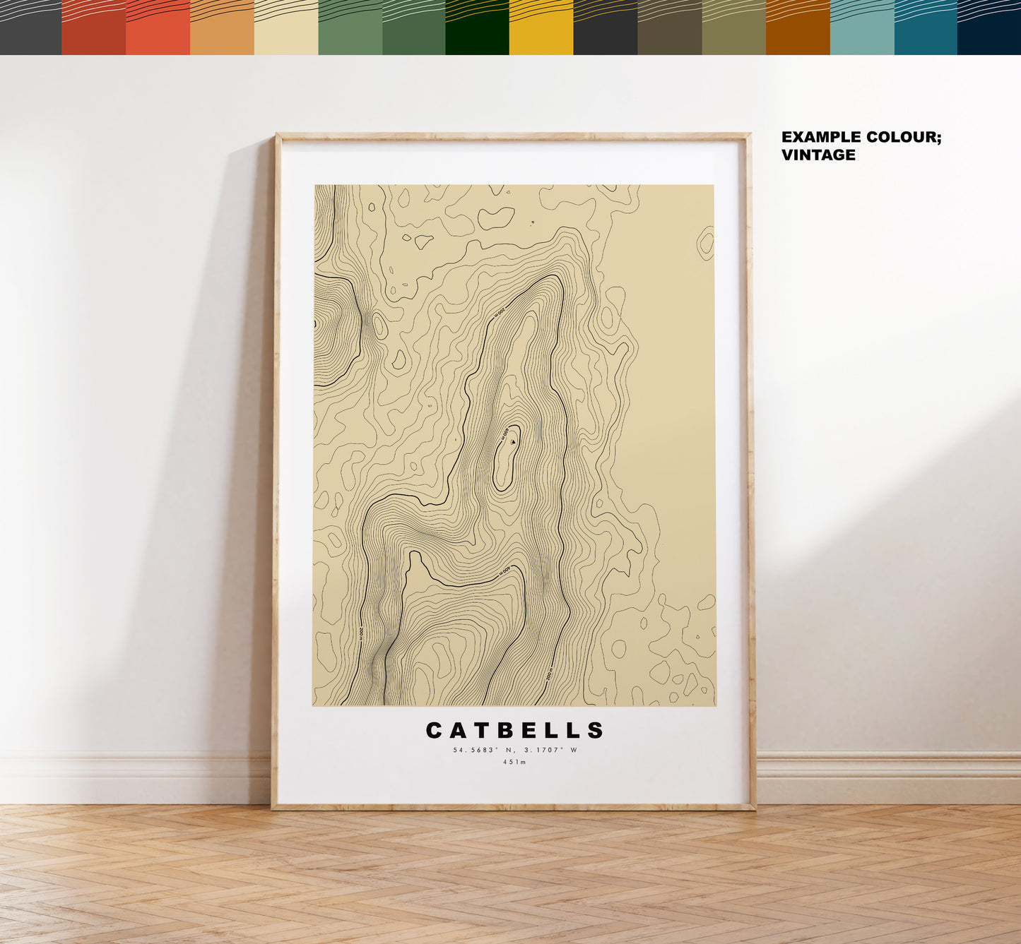 Catbells Print - Contour Map -  Catbells Lake District Map - Lake District - Topographic Map - Print - Poster - Wall Art - Map - Topography