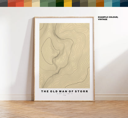 Old Man of Storr Print - Contour Map - The Storr Poster - Scotland - Topographic Map - Print - Wall Art - Map - Isle of Skye