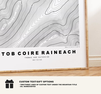 Stob Coire Raineach Print - Contour Map - Stob Coire Raineach Poster - Scotland - Topographic Map - Print - Wall Art - Raineach Map