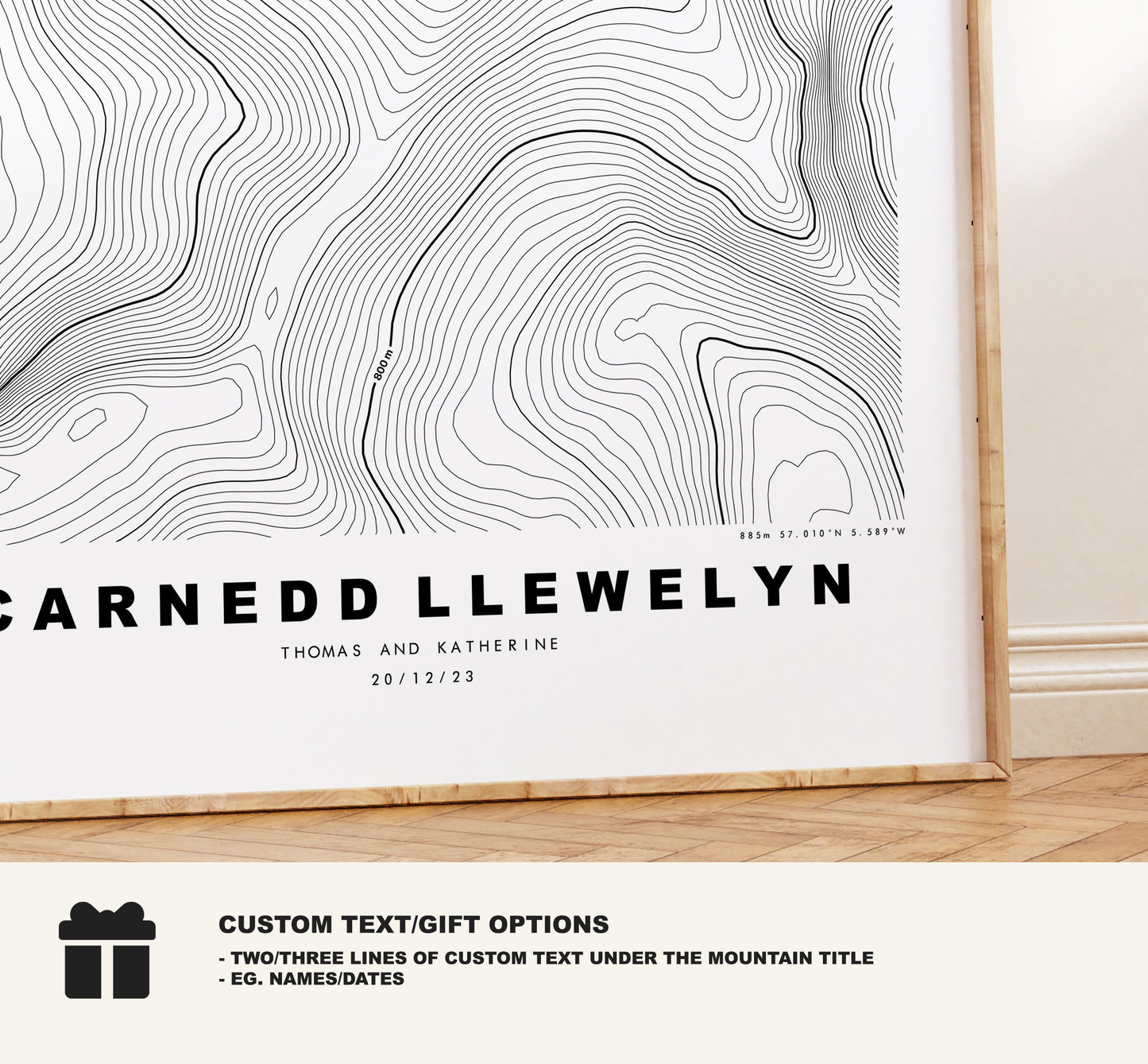 Carnedd Llewelyn Print - Contour Map - Snowdonia - Wales - Topographic Map - Print - Poster - Wall Art - Carnedd Llewelyn Poster