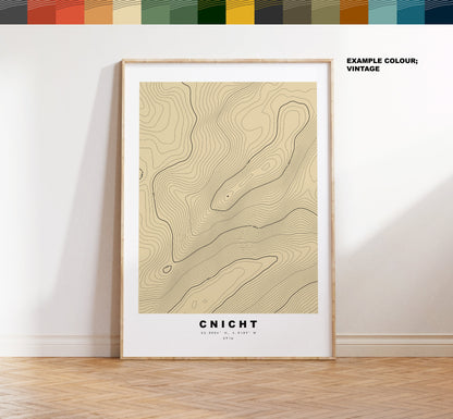 Cnicht Print - Contour Map - Snowdonia - Wales - Topographic Map - Print - Poster - Wall Art - Cnicht Poster - Relief Map - Topography