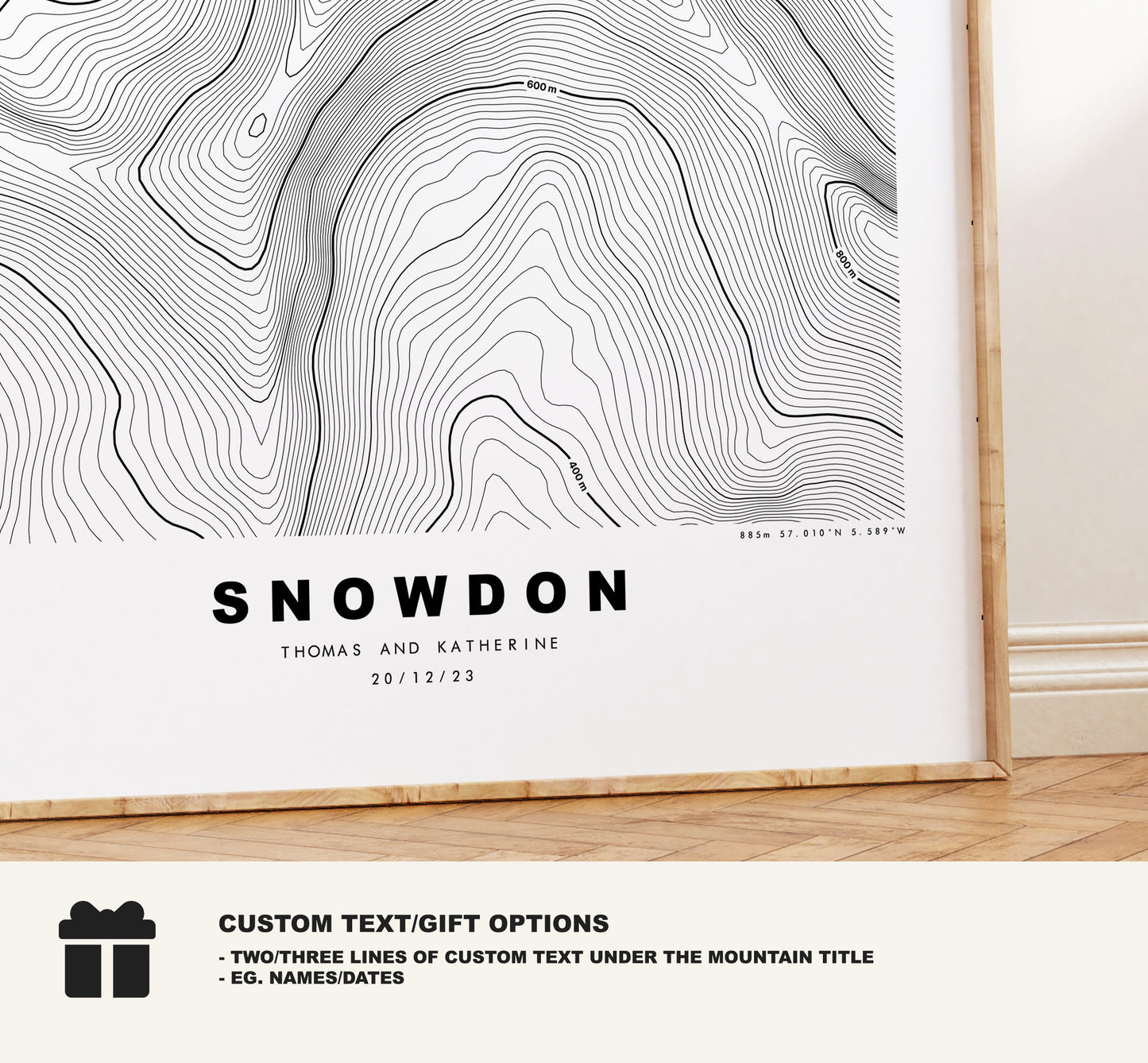 Snowdon Print - Contour Map - Snowdon Poster - Wales - Topographic Map - Print - Poster - Wall Art - Mt Snowdon Map - Yr Wddfa - Topography