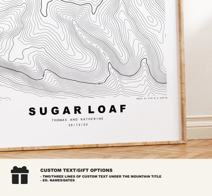 Sugar Loaf Print - Contour Map - Monmouthshire - Wales - Topographic Map - Print - Poster - Wall Art - Sugar Loaf Poster - The Sugar Loaf