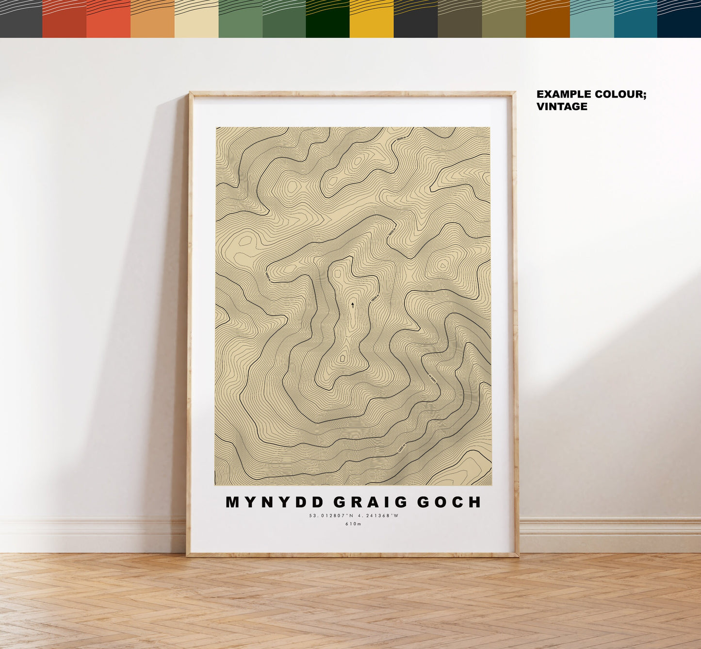 Mynydd Graig Goch Print - Contour Map - Mynydd Graig Goch Poster - Wales - Topographic Map - Print - Poster - Wall Art - Welsh 2000s