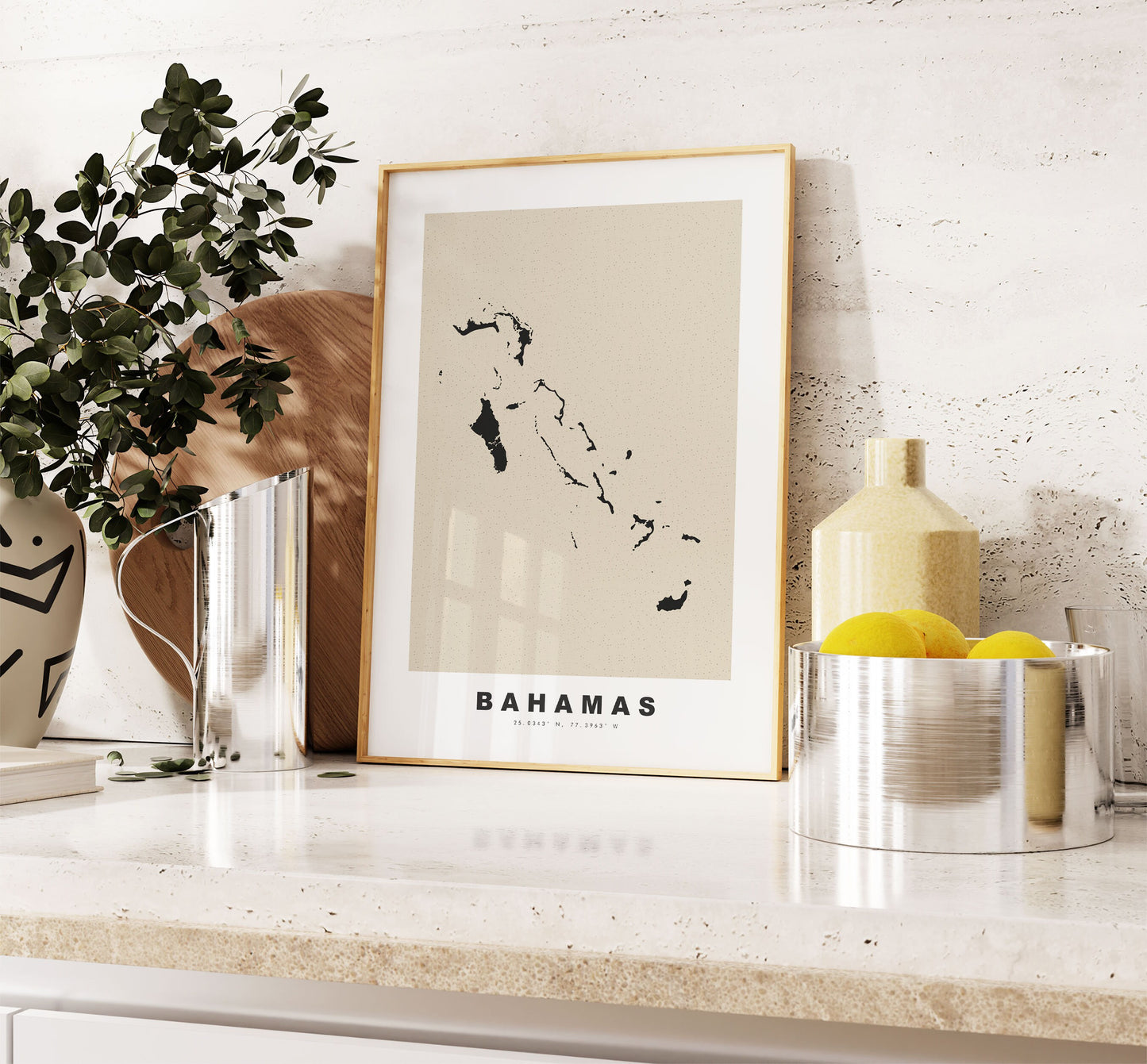 Bahamas Map Print - Personalised Map Gift - Framed or Canvas Options Available - Custom Text Options - Personalised Gift - Caribbean