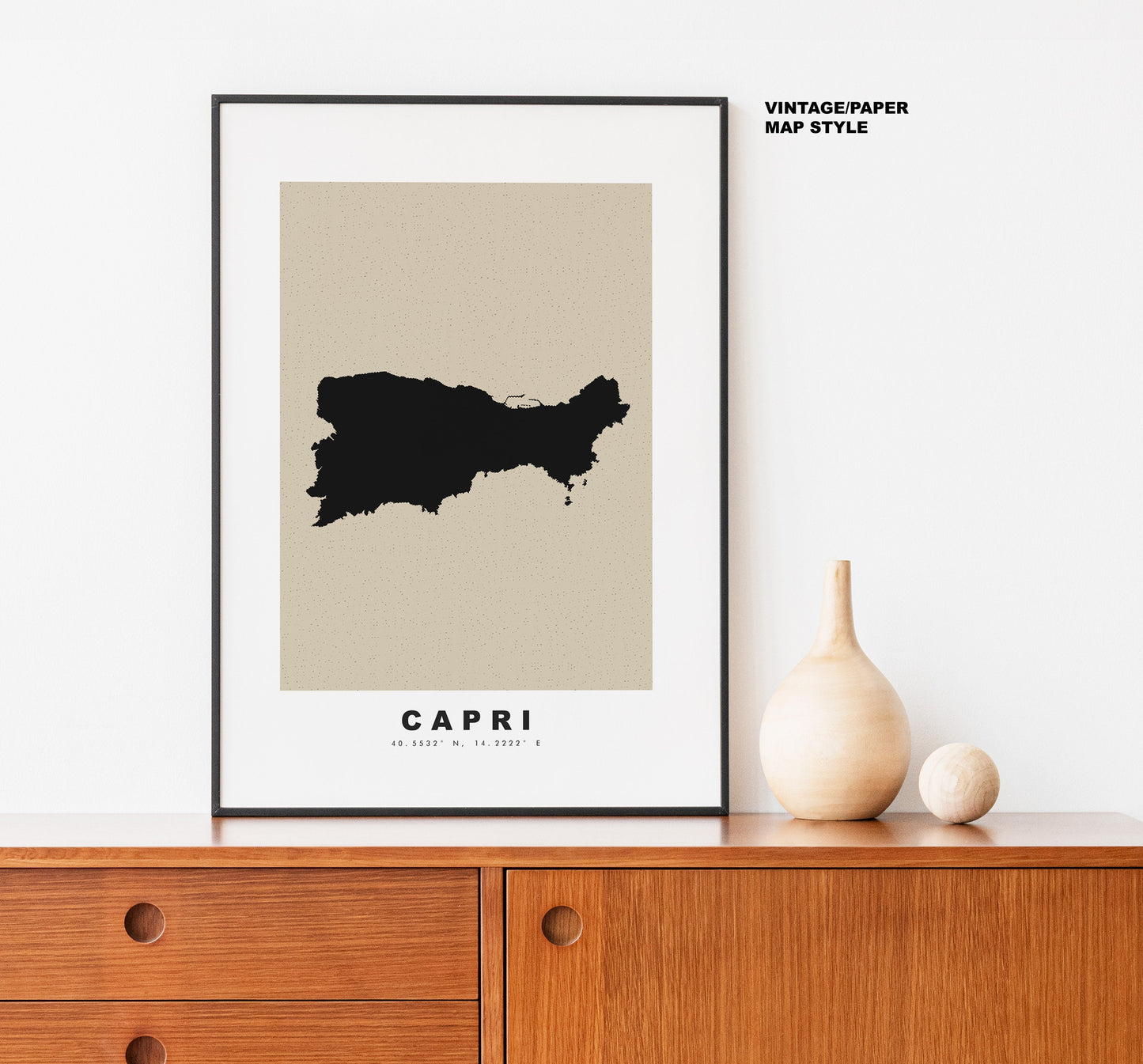 Capri Map Print - Personalised Map Gift - Framed or Canvas Options Available - Custom Text Options - Personalised Gift - Italy & Islands