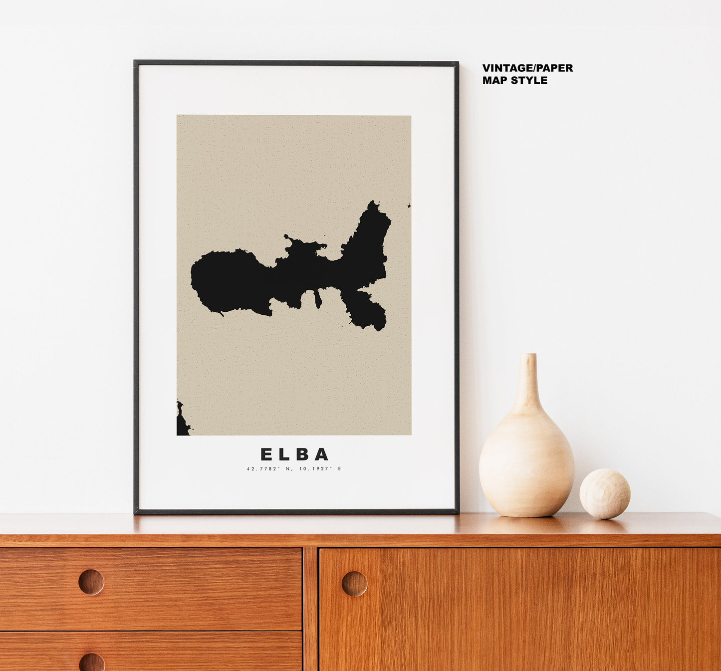 Elba Map Print - Personalised Map Gift - Framed or Canvas Options Available - Custom Text Options - Personalised Gift - Italy & Islands