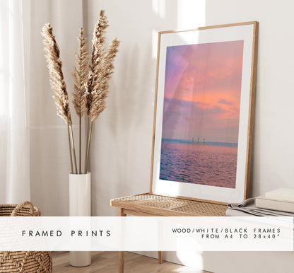 Solent Sunset - Photography Print - Portsmouth and Southsea Prints - Wall Art -  Frame and Canvas Options - Portrait