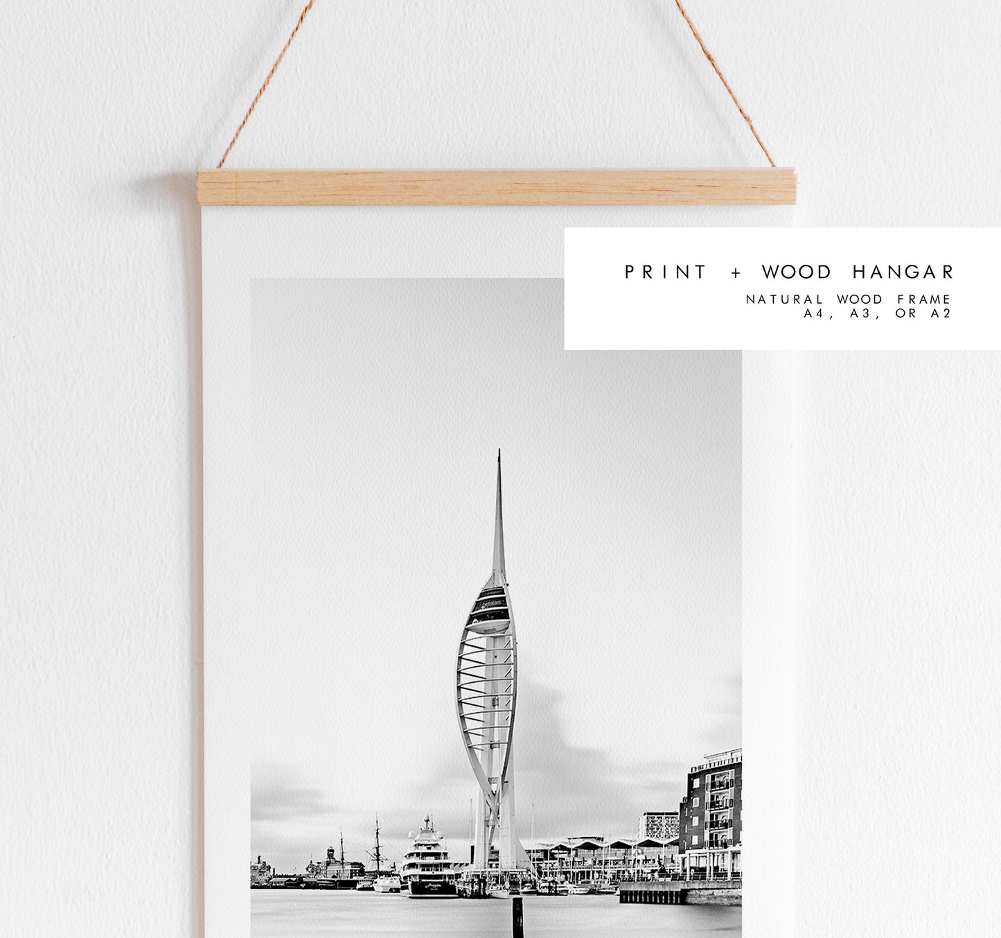 Spinnaker Tower - Photography Print - Portsmouth and Southsea Prints - Wall Art -  Frame and Canvas Options - Portrait - BW