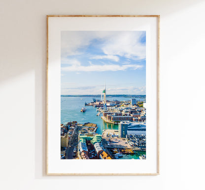 Portsmouth Print -  Photography Print - Portsmouth and Southsea Prints - Wall Art -  Frame and Canvas Options - Portrait - Aerial