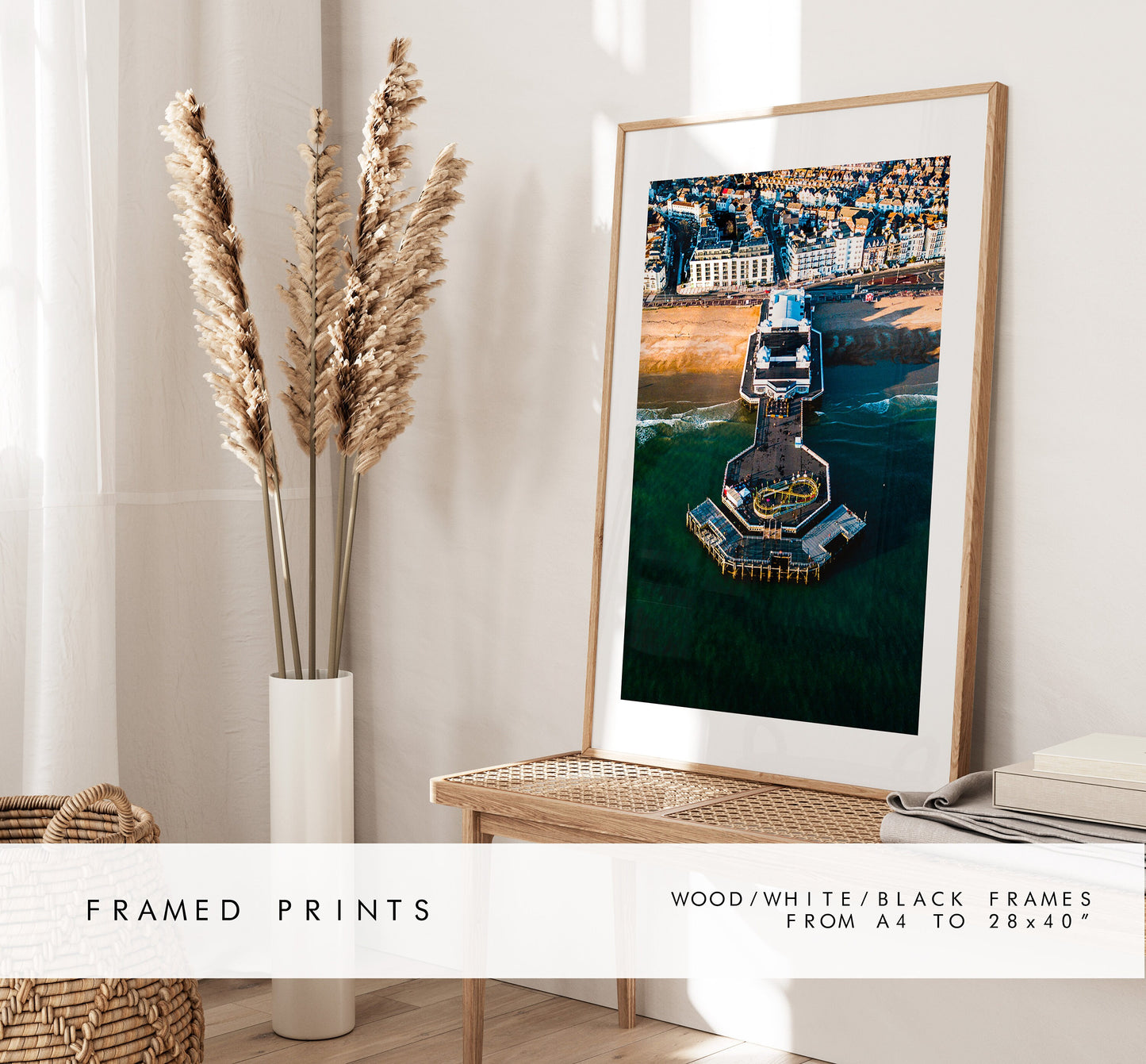 South Parade Pier - Photography Print - Portsmouth and Southsea Prints - Wall Art -  Frame and Canvas Options - Portrait - Aerial