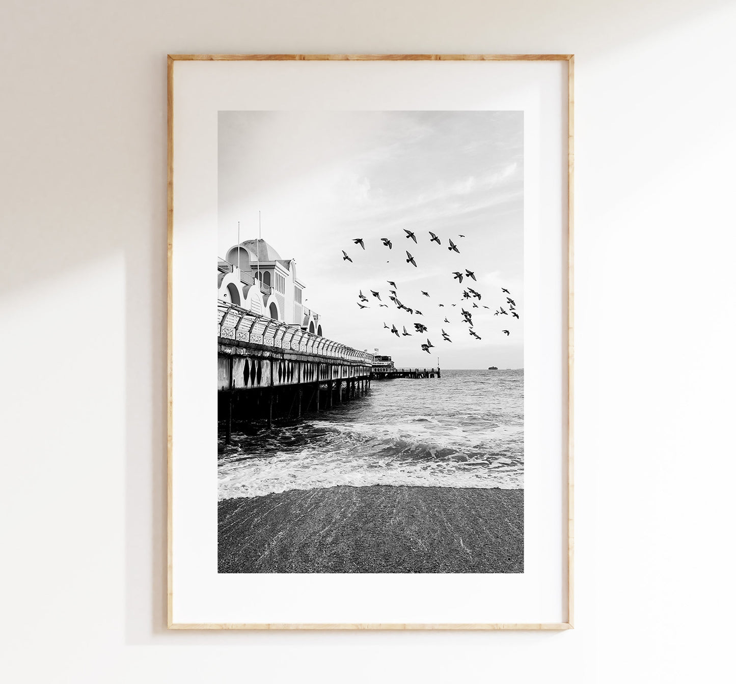 South Parade Pier - Photography Print - Portsmouth and Southsea Prints - Wall Art -  Frame and Canvas Options - Portrait - BW